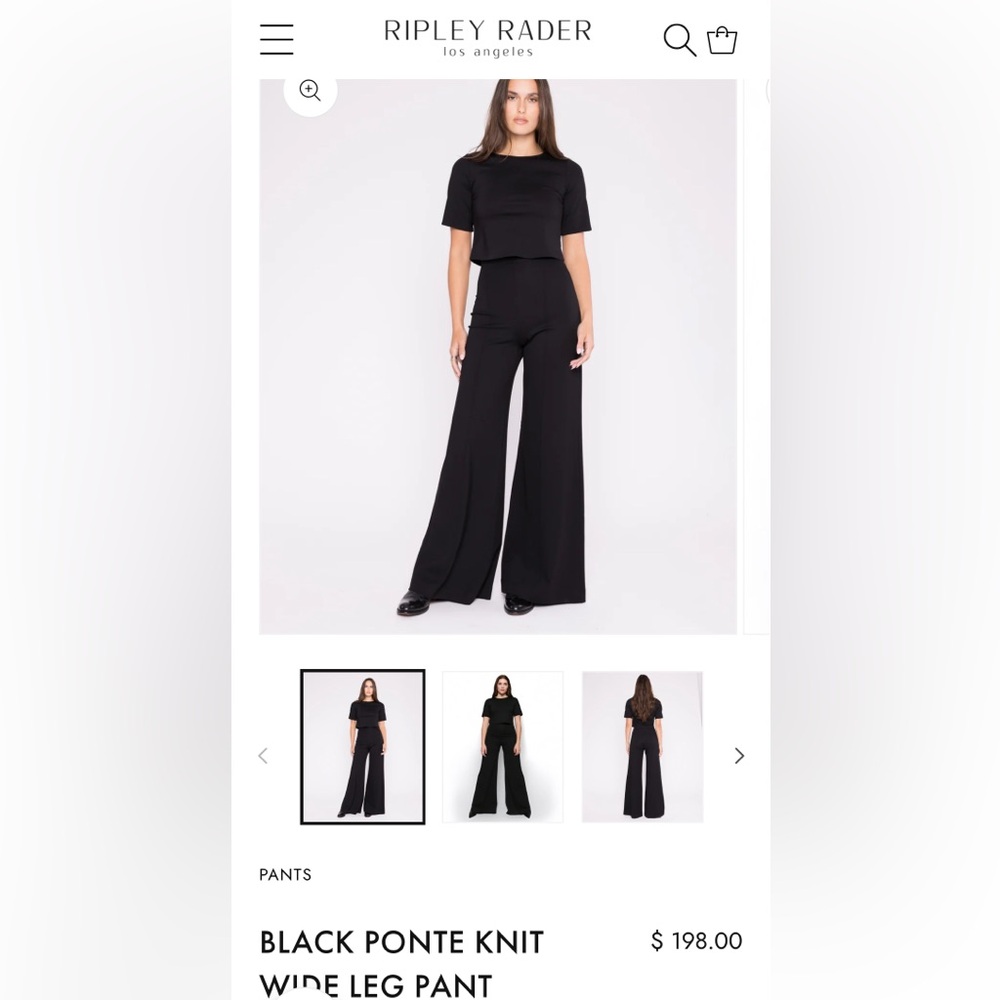 NWT- Ripley Rader Black Wide-Leg pant